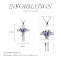 TOUPOP Sterling Silver Birthstone Cross Urn Necklace For Ashes Memorial Keepsake-0-5