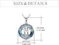 wholesale 925 Sterling Silver Blue Crystal Tree of Life Pendant Necklace for Women-0-3