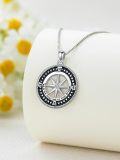 wholesale 925 Sterling Silver Compass Necklace with Stars and Directional Elements - Graduation Gift for Her-0-3