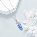 wholesale 925 Sterling Silver Blue Opal Surfer Pendant Necklace for Women-0-2