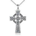 wholesale 925 Silver Celtic Cross Pendant Necklace With Abalone Shell Inlay-0-0