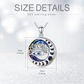 wholesale 925 Sterling Silver Evil Eye Star of David Pendant with Rainbow Crystal and Moon Phase Design Chain Necklace for Women Girls  45cm Length-0-3
