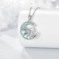 wholesale 925 Sterling Silver Moon & Star with Abalone Shell and Crystal Mushrooms Pendant Necklace for Women-0-3