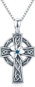 wholesale 925 Sterling Silver & Clover Celtic Cross Necklace – Lucky Knot Design, Elegant Gift for Women-0-0