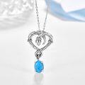 wholesale 925 Sterling Silver Turquoise Snake Heart Pendant Necklace for Women-0-1