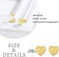 wholesale Gold 925 Sterling Silver Nugget Heart Stud Earrings for Men & Women -0-1