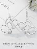 wholesale 925 Sterling Silver Infinity Heart & Cross Dangle Drop Leverback Earrings for Women-0-3