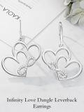 wholesale 925 Sterling Silver Infinity Heart & Cross Dangle Drop Leverback Earrings for Women-0-3
