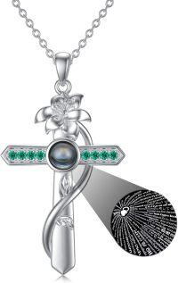 wholesale 925 Sterling Silver 12 Month Birthstone Flower Necklace  Char-05-May-Lily+Photo-05-May-Lily