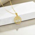 wholesale 14K Solid Tree Of Life Pendant Necklace For Women Grandmother Birthday Gifts 36cm Chain Length-0-1