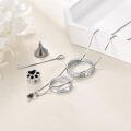 wholesale 925 Sterling Silver Paw Print Cremation Jewelry Keepsake Pendant with Funnel and Chain-0-2