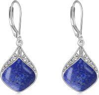 wholesale 925 Sterling Silver Celtic Teardrop Filigree Earrings Jewelry Gifts for Women-Lapis lazuli teardrop earrings
