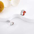wholesale 925 Sterling Silver Acorn Squirrel Stud Earrings with Red Enamel Accents-0-2