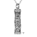 TOUPOP Sterling Silver & Stone Dragon Urn Necklace for Ashes Memorial Jewelry-0-0