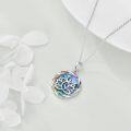 wholesale 925 Sterling Silver Abalone Shell Chakra Lotus Yoga Pendant Necklace-0-3