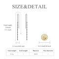 wholesale S925 Sterling Silver Black Threader Tassel Drop Earrings, 130mm Lightweight Gift for Her-0-4