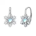 TOUPOP Sterling Silver Snowflake Drop Dangle Earrings For Women-0-0
