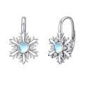 TOUPOP Sterling Silver Snowflake Drop Dangle Earrings For Women-0-0