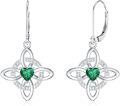 wholesale 925 Sterling Silver Celtic Knot Heart Birthstone Leverback Earrings for Women Mom-0-0