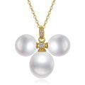 TOUPOP 14K Gold Pearl Necklace with Bow Heart Dolphin Pendant-0-0