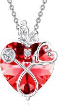wholesale  Sterling Silver Crystal Butterfly Heart Stethoscope Necklace Nurse Doctor Gift -0-35