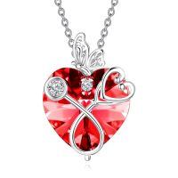 wholesale 925 Sterling Silver Crystal Butterfly Heart Stethoscope Pendant Necklace for Nurses and Doctors Gifts-07-July