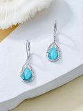 TOUPOP Sterling Silver Gemstone Teardrop Dangle Earrings Fine Jewelry Gifts-0-3