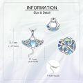 wholesale 925 Sterling Silver Moonstone Abalone Shell Manta Ray Pendant Necklace for Women-0-4