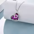 TOUPOP Sterling Silver Crystal I Love You Mom Heart Jewelry Gift-0-2