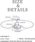 wholesale 925 Sterling Silver Birthstone Bracelet for Women Celtic Charm Jewelry Gift-0-5