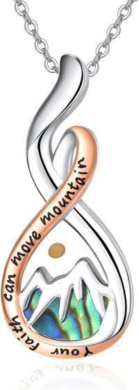 wholesale 925 Sterling Silver & Abalone Shell Mustard Seed Faith Necklace - Christian Jewelry Gift for Women-Silver