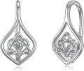 wholesale 925 Sterling Silver Celtic Knot Trinity Witch's Knot Drop Dangle Hook Studs for Women Girls Irish  Set of 3 Pairs-0-0