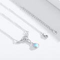 wholesale 925 Sterling Silver Teardrop Moonstone & Turquoise Celtic Knot Pendant Necklace-0-1