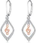 wholesale 925 Sterling Silver Treble Clef Heart Dangle Earrings Gift for Librarians and Music Lovers-0-0