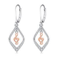 wholesale 925 Sterling Silver Music Note Teardrop Dangle Earrings Wholesale With Cubic Zirconia-Music Note-B
