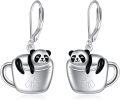 wholesale 925 Sterling Silver Panda in Cup Drop Earrings for Women-0-0