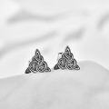 wholesale 925 Sterling Silver Celtic Knot Triangle Stud Earrings - Mens & Womens Irish  Set-0-1