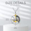 wholesale 925 Sterling Silver Anchor & Compass Pendant Necklace with Yellow Gold Plating and Cubic Zirconia Accent for Women/Men-0-4