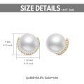 TOUPOP 14K Gold & Pearl Earrings with CZ, 8mm Freshwater Cultured Pearls, Gift for Women-0-1