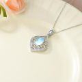 wholesale Sterling Silver Filigree Moonstone Opal Moss Agate Black Onyx Turquoise Pendant Necklace-0-17