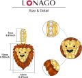 wholesale 925 Sterling Silver Plated Gold Lion Head Pendant Charm Necklace Jewelry for Women Girls Gift 3D Animal Design Accessories-0-5