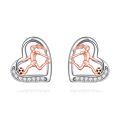 wholesale 925 Sterling Silver Sports Basketball Player Heart Stud Earrings s for Women-0-30