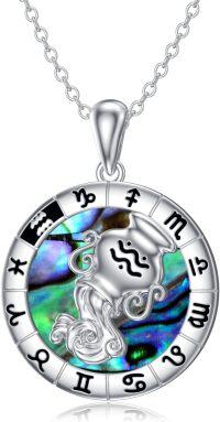 wholesale Sterling Silver Zodiac Constellation Pendant Necklace for Women-Aquarius (1.21-2.19)-Aquarius (1.21-2.19)