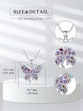 wholesale 925 Sterling Silver Butterfly Pink Ribbon Breast Cancer Awareness Necklace-0-3