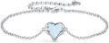 wholesale 925 Sterling Silver Blue Fire Opal Heart-Shaped Mushroom Pendant Chain Bracelet for Women Gifts-0-0