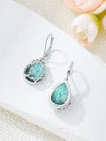 wholesale Celtic Filigree Earrings 925 Sterling Silver Teardrop Gemstone Dangle Earrings Fine Jewelry Birthday Christmas Gifts For Women -0-4