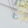 wholesale 925 Sterling Silver Blue Moonstone Cat Pendant Necklace for Women Girls  45cm Chain Length-0-2