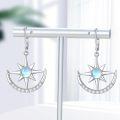 wholesale 925 Sterling Silver Moonstone Star & Crescent Dangle Earrings-0-4