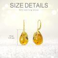 wholesale 925 Sterling Silver Scorpion Leverback Earrings with Amber Pendant  for Women-0-4