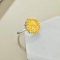 wholesale TOUPOP Sunflower Photo Rings That Holds Picture Sterling Silver Sunflower Locket Ring Sunflower Jewelry For Women Anniversary Birthday Gifts, Size7,8 -0-5